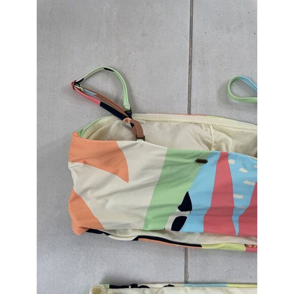 Rip Curl Swim Bikini Bandeau Swimsuit Geometric Print Swimwear - Picture 9 of 11